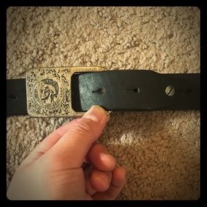 Diesel leather “overlapping” belt.